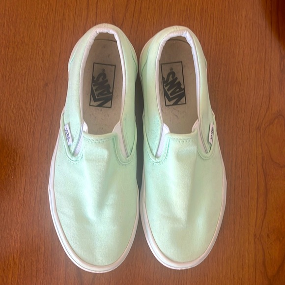 Vans Classic Slip-On Shoes- Limited Edition Mint Green Color - Picture 1 of 4